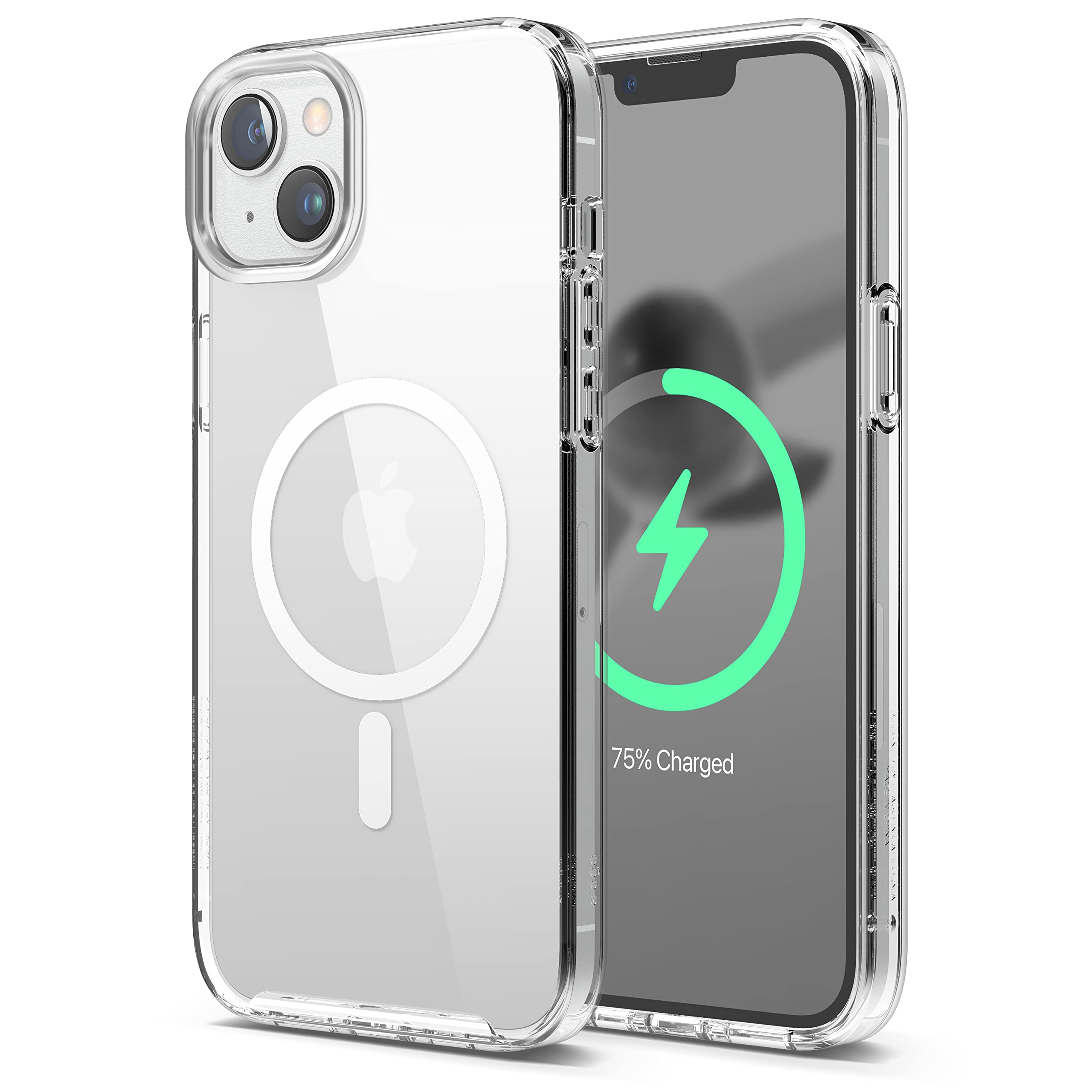 elago Magnetic Hybrid Clear Case Compatible with iPhone 14 Plus Case (6.7"), Compatible with MagSafe, PC + TPU Hybrid Technology, US Military Grade Drop Protection, Reduced Yellowing (White) — image 1