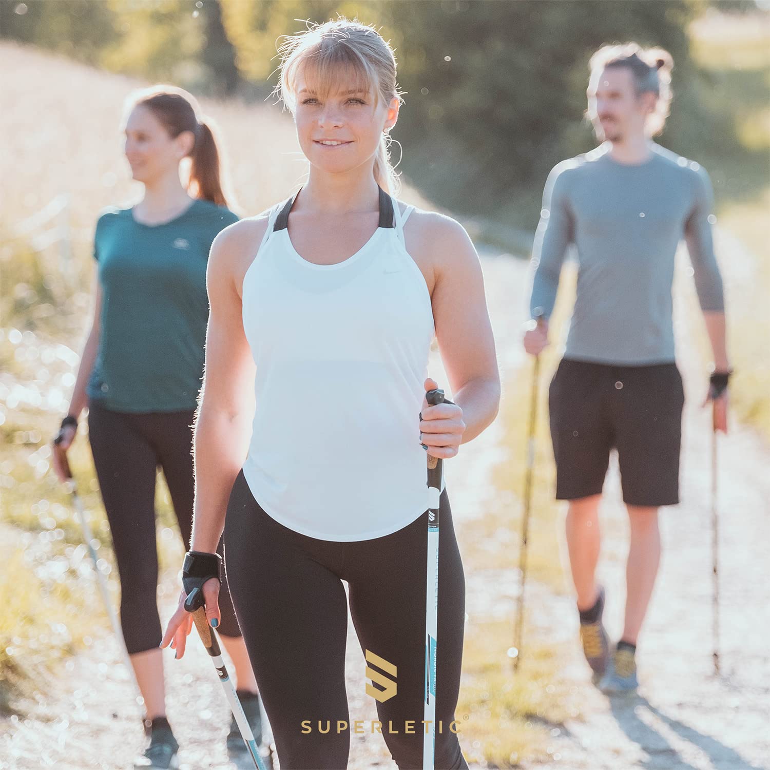 SUPERLETIC Wanderstöcke, Nordic Walking Stöcke Damen & Herren, Leichter Stock, Trekkingstöcke mit Korkgriff, Wanderstöcke Carbon, Wanderstöcke Teleskop, Walking Stöcke Verstellbar, Wandern Zubehör 4