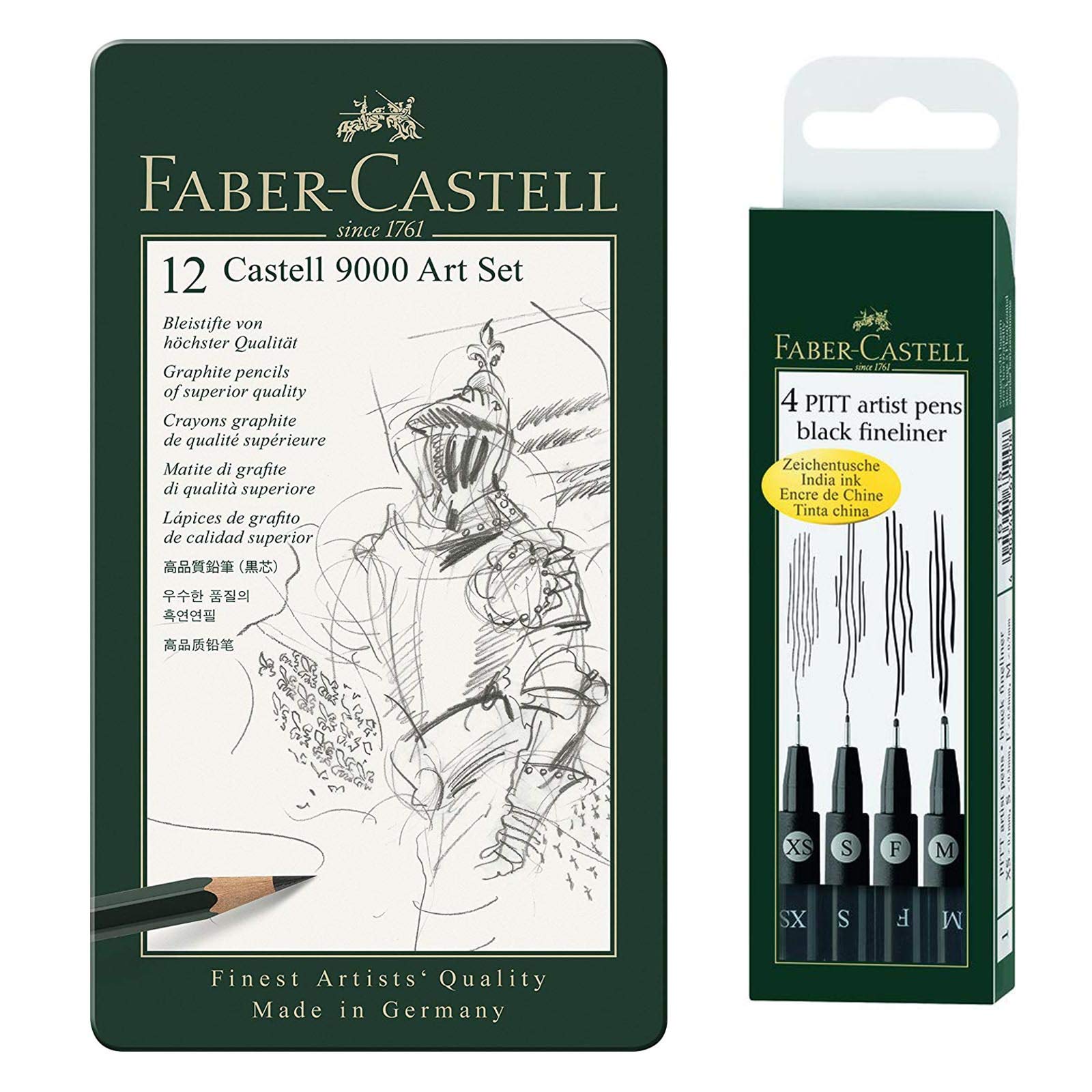 Faber-Castell 119065 – Pencil Castell 9000, Set of 12 Art Set, Contents 8B – 2H