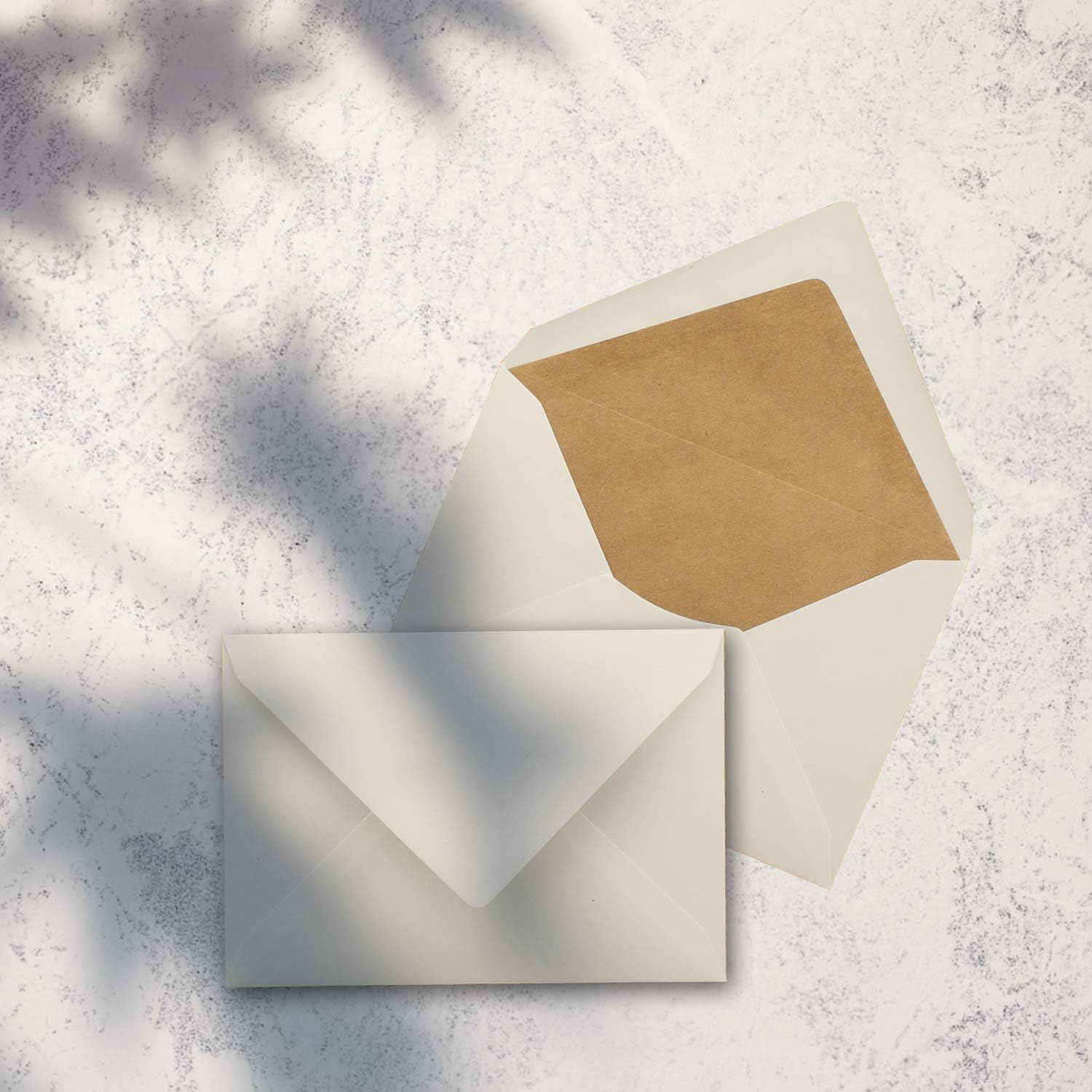 50x Kraft Paper Letter Envelopes Sand-Brown Lined DIN C6 White Silk Lining Wet Adhesive Without Window 114 x 162 mm Recycled Envelopes 50 Pieces Naturweiss/Kraftpapier-Futter - Image 4
