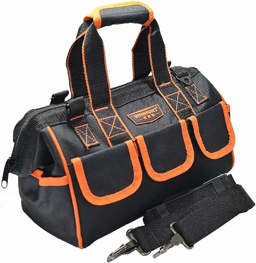 Amazon ツールバッグ 黒 オレンジ 横幅30cm 工具 バッグ 電気工事 自転車工具 収納 大工道具 釣り道具 オレンジ ツールボックス