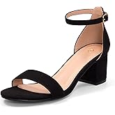 mysoft Women's Chunky Low Heels Open Toe Block Heeled Dress Ankle Strap Pump Wedding Sandals