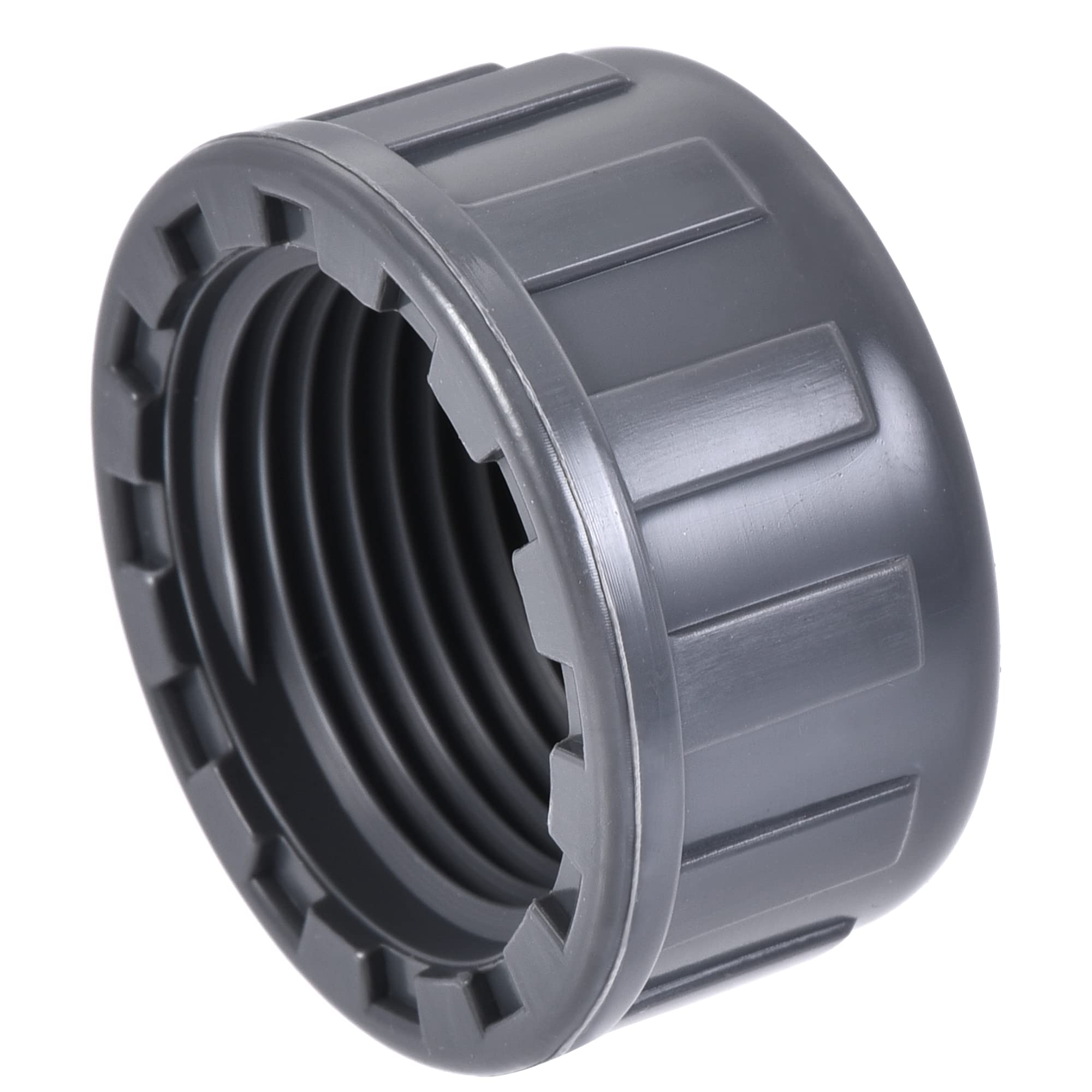 sourcing map 3/4PT Pipe Fitting Cap, PVC Round Female Thread Hose Connector, for Garden and Outdoor Water Pipes End, Gray 10Pcs