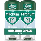 Mitchum Men&rsquo;s Antiperspirant Deodorant Gel, Unscented, 2 pack | Gel antiperspirant deodorant for men provides up to 48HR ultra-powerful sweat + odor protection. Unscented.