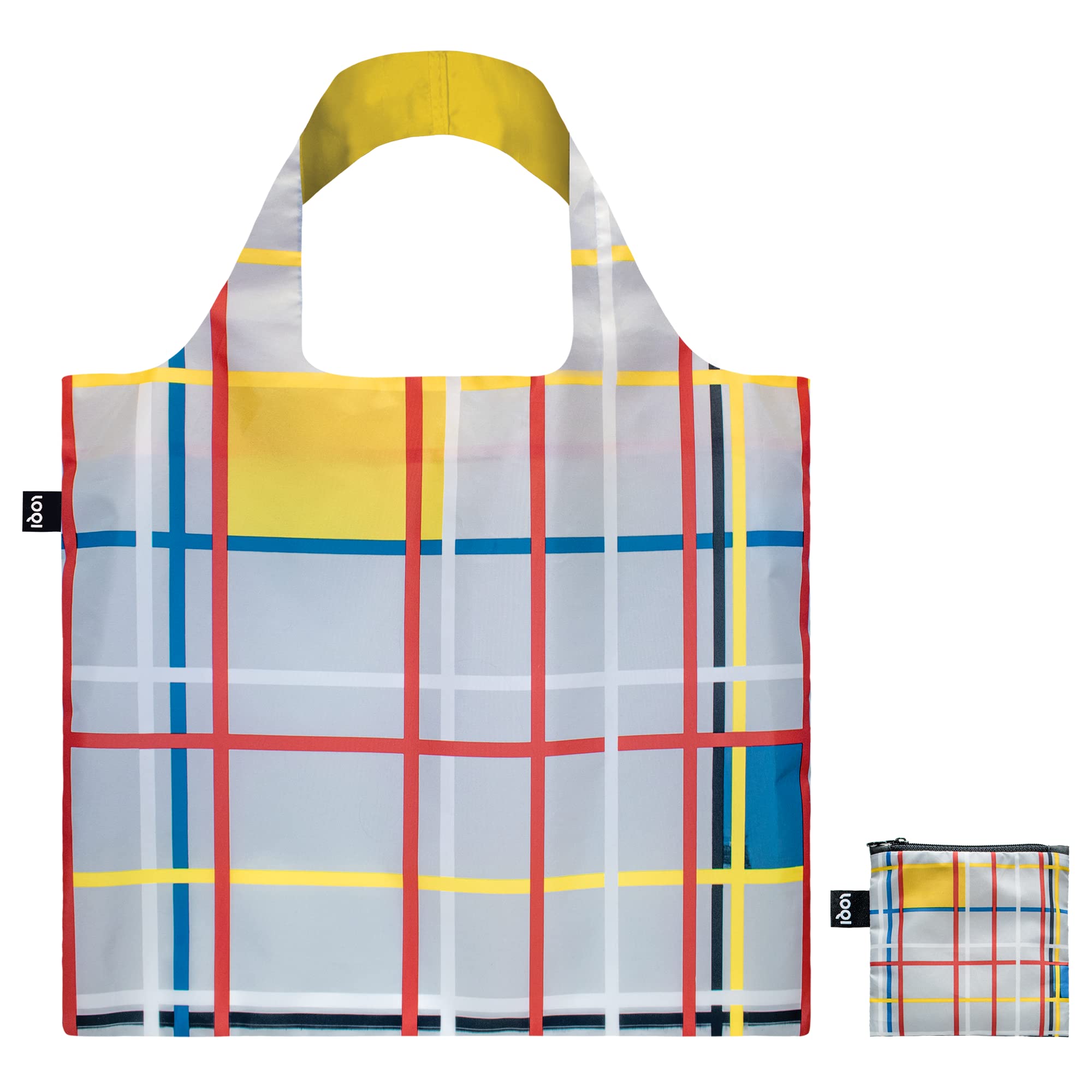 LOQI Museum Piet Mondrian Reusable Shopping Bag, New York City 3, One Size