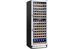 Velieta 180 Bottles Wine Fridge 24 Inch Dual Zone Wine Cooler Refrigerator Freestanding Wine Refrigerator with Glass Door and Safety Lock, Large Wine Cellar for Home, Office, Kitchen
