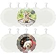 5 Pack Sublimation Wind Spinner Blanks 8 Inch Wind Spinners Sublimation Blanks 3D Aluminum Metal Wind Spinners for Yard and Garden Indoor Outdoor Window Porch Front Door Decoration Round