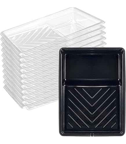 11 Piece Paint Tray Kit - 6 Inch Roller Set With Disposable Liners & Drop Cloth
