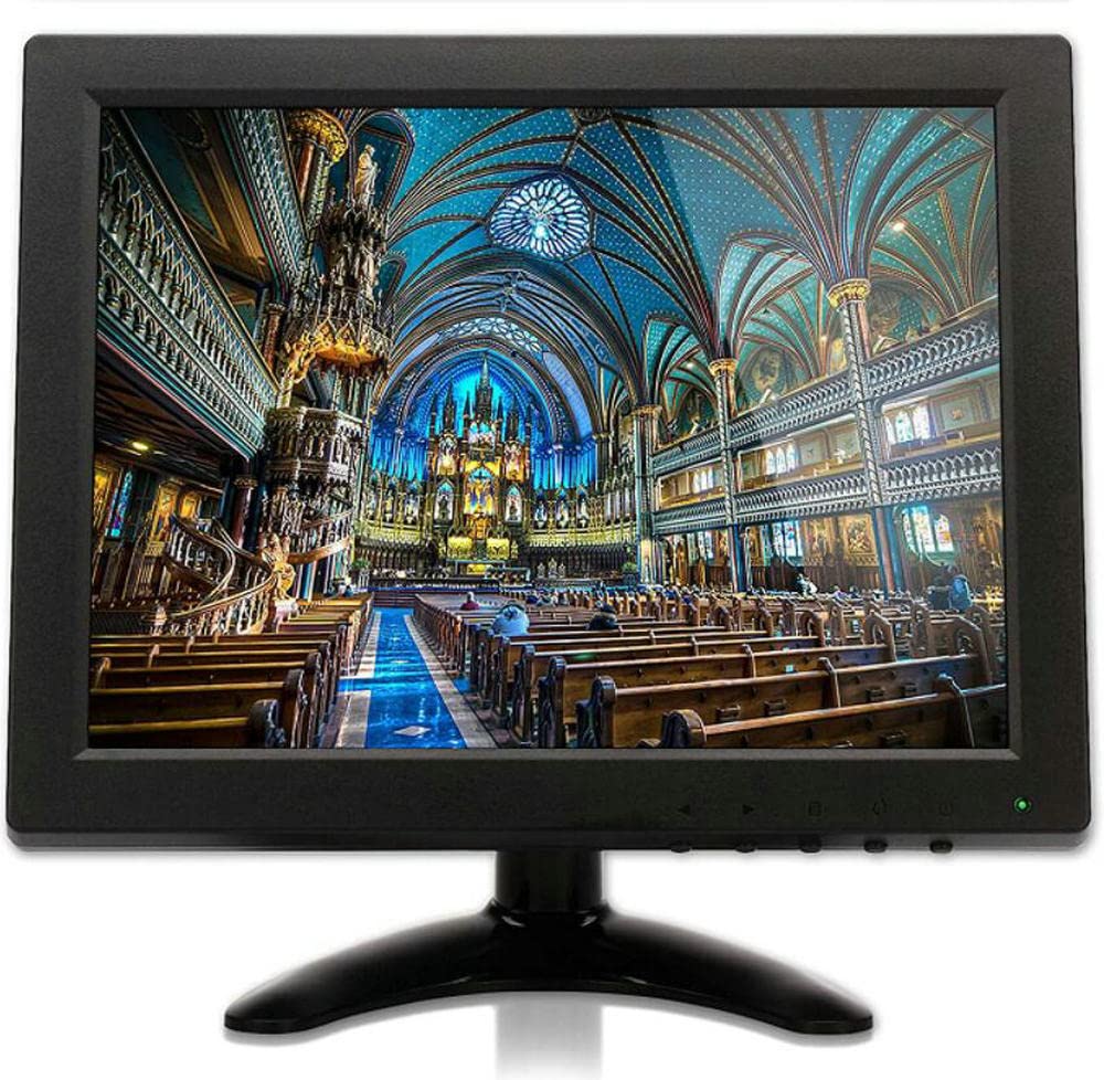 BW 10" inch LCD Color Multimedia Monitor CCTV Monitor with HDMI/AV/VGA/BNC Inputs for PC CCTV Camera Security DVR System (Highlight LED/CCFL Lamps, 300cd/M2, 800 * 600 Resolution)