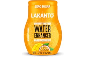 Lakanto Sugar Free Water Enhancer - Sweetened with Monk Fruit Sweetener and Erythritol, On the Go Liquid H2O Hydration, Zero Sugar, Naturally Flavored - Mango Passionfruit (1.67 fl oz - Pack of 1)