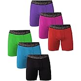 AMERICAN HEAVEN Men's Boxer Briefs | Dry-Body Ultra Soft Perfomance Flex-Fitted Boxers with Fly | Pack of 6