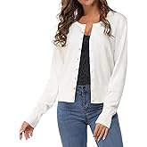 Newshows Women's Lightweight Button Down Cardigan Long Sleeve Casual Crew Neck Soft Knit Cardigans Sweater Tops