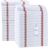 Avalon Kitchen Dish Towels Set (Value Pack of 30) Size 15x25 Inch, 100% Cotton Soft & Absorbent Kitchen Towels, Tea Towels, Reusable Cleaning Cloths for Household Cleaning (Red)