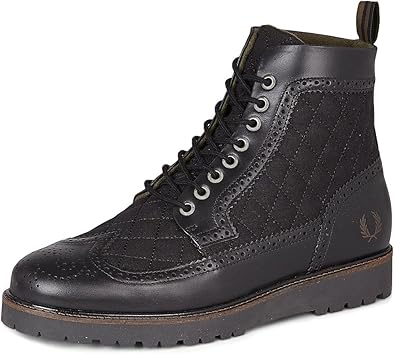 Amazon フレッドペリー Fred Perry ノースゲート ブーツ キルテッド B5225 レザー 102 ブラック サイズ 28cm Uk9 Us10 ブーツ
