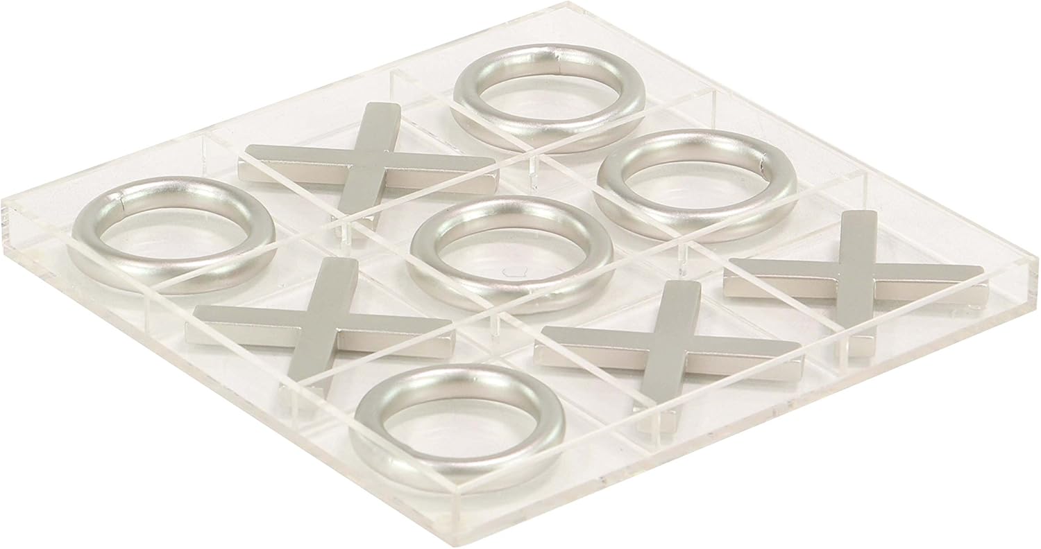 Amazon Com Deco 79 Tic Tac Toe Silver Home Kitchen