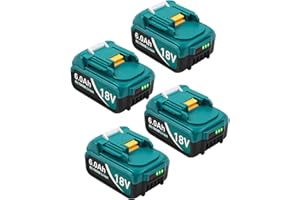 Twupixy Battery for Makita 18V Battery 6.0Ah, 4Pack Replacement Batteries Compatible with Makita 18 Volts Battery BL1860 BL1820 1830B 1840B 1850B, Fit with Original Makita 18V Battery Chargers Blue