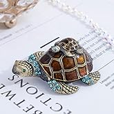 YU FENG Mother and Baby Turtle Figurines Jewelry Trinket Boxes Hinged Collectible Figurines