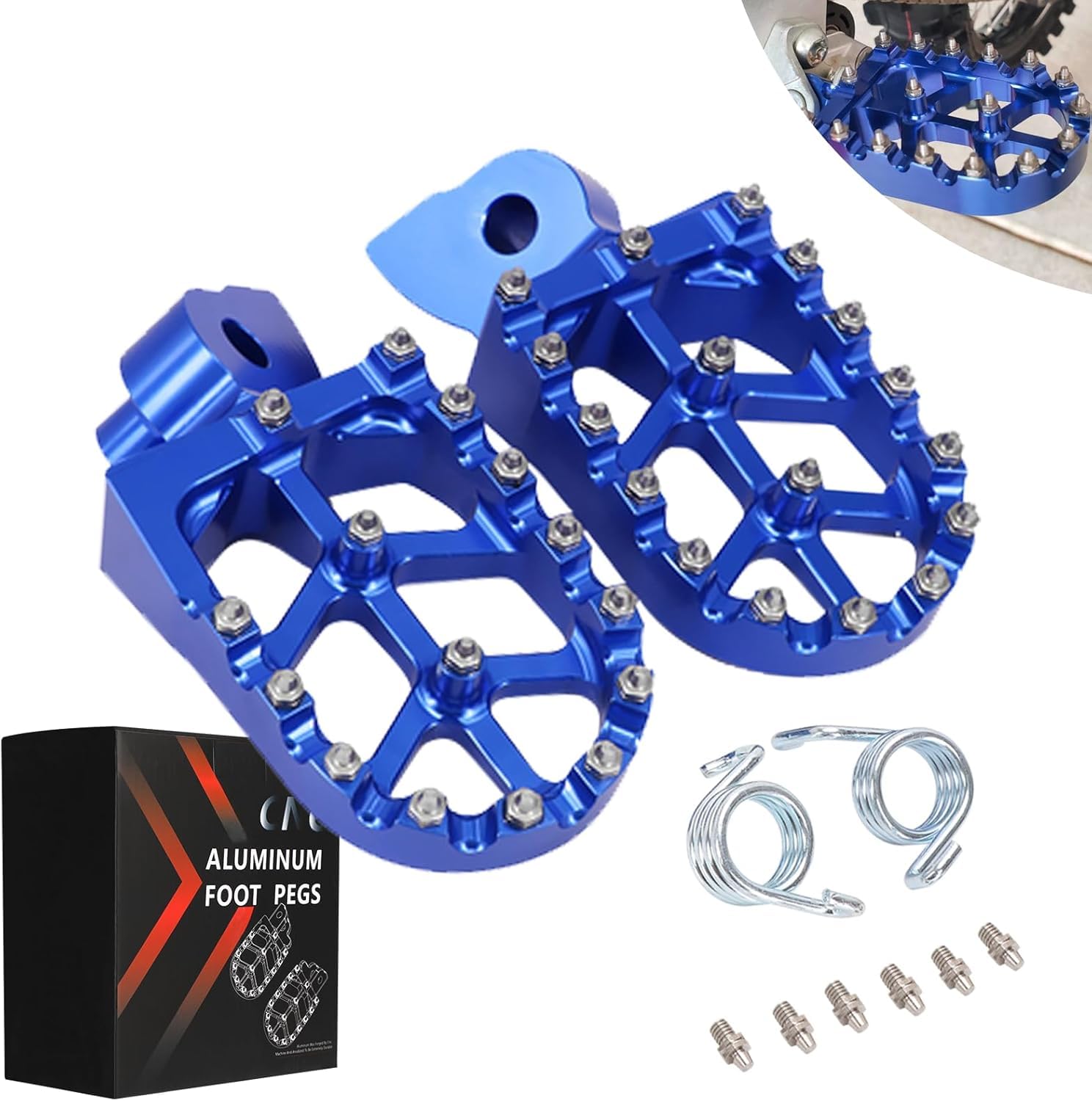 Photo 1 of JFG RACING Dirt Bike Foot Pegs,CNC Motorcycle Rest Pedal Footpegs for YZ65 18-23/YZ85 02-23/YZ125 97-24/YZ250 98-24/YZ250F 01-23/WR250F 01-24/YZ450F WR450F 03-23/YZ125X YZ250X YZ250FX YZ450FX-Blue