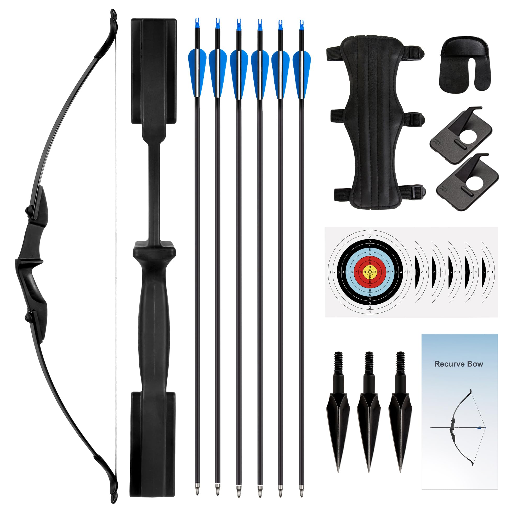 40LBS Bow and Arrow Set for Adult,Archery Set Suitable for Left&Right Handed,Outdoor Target Practice,Takedown Recurve Bow Set