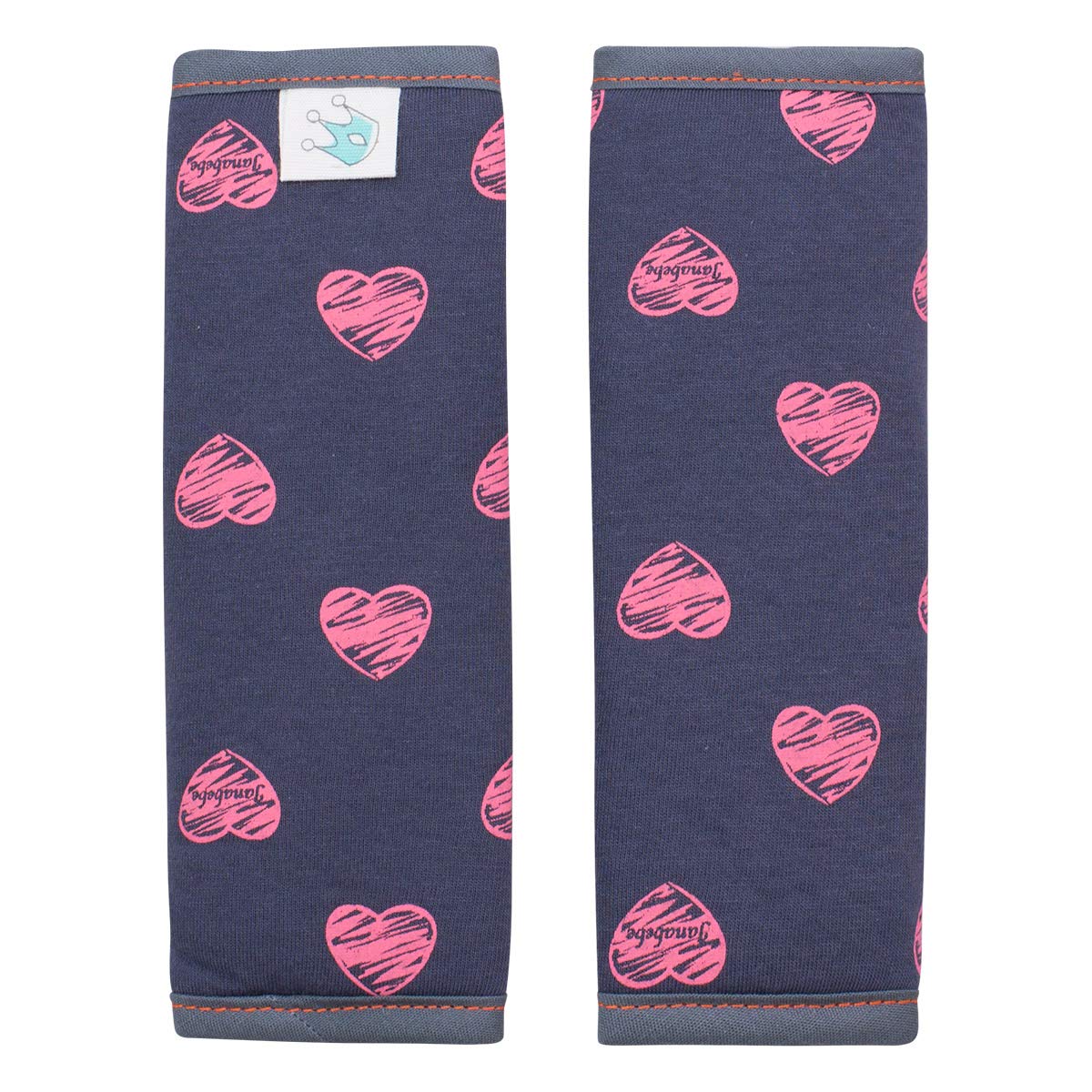 JYOKO Kids Padded Harness Protector for Stroller Carseat (Fluor Heart, 17 x 18)