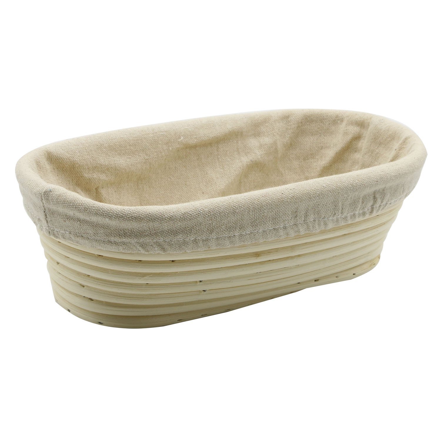 BetterJonny - Round Oval Long Various Size Artisan Brotform Bannetons Bread Dough Proofing Rattan Basket & Liner Combo (#9 Oval 10" (25x15x8cm))