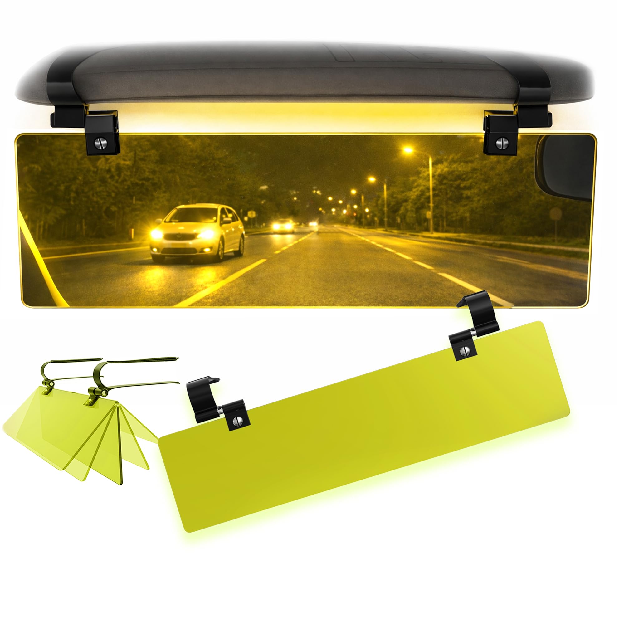 Photo 1 of Night Driving Visor by Glare Guard, Replace Night Driving Glasses with Anti-Glare Polarized HD Driving Visor for Headlight Glare Universal 14" x 3.25" fits Cars, Truck's SUV's & RV's, Made in USA