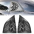 2 x Side Window Louvers for 2008-2024 Dodge Challenger, ABS Plastic Auto Exterior Rear Side Window Louvers Air Vent Scoop Shades Cover Blinds, Matte Black