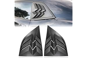 CAMOO 2 x Side Window Louvers for 2008-2024 Dodge Challenger, ABS Plastic Auto Exterior Rear Side Window Louvers Air Vent Scoop Shades Cover Blinds, Matte Black