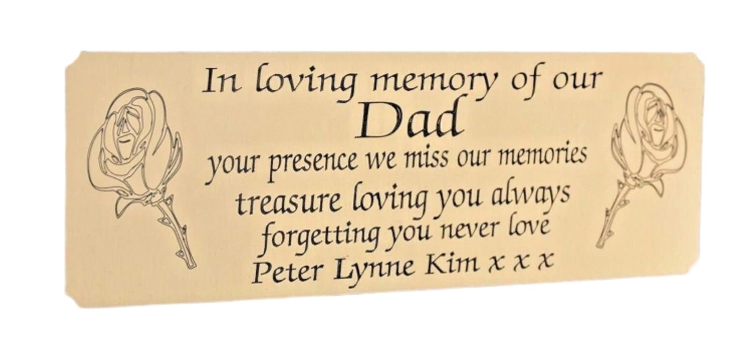 MEMORIAL BENCH PLAQUE PERSONALISED SOLID BRASS GRAVE MARKER SIGN ANY