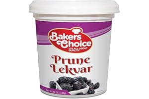 Prune Butter Lekvar Pastry Filling, 12 oz. - Creamy Spread and Topping for Cakes and Desserts - Kosher, Dairy-Free, and Vegan by Baker's Choice