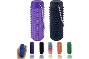 DEIVIKO 2PCS Little Ouchies Fidget, Portable Stim Tool, Pocket Mini Fidget Toy for Adults, Pain Stim Fidget, 3D Printed Venting Key Pendant, Spiky Grippie Stim Keychain for Anxiety Relief, Novelty Gifts