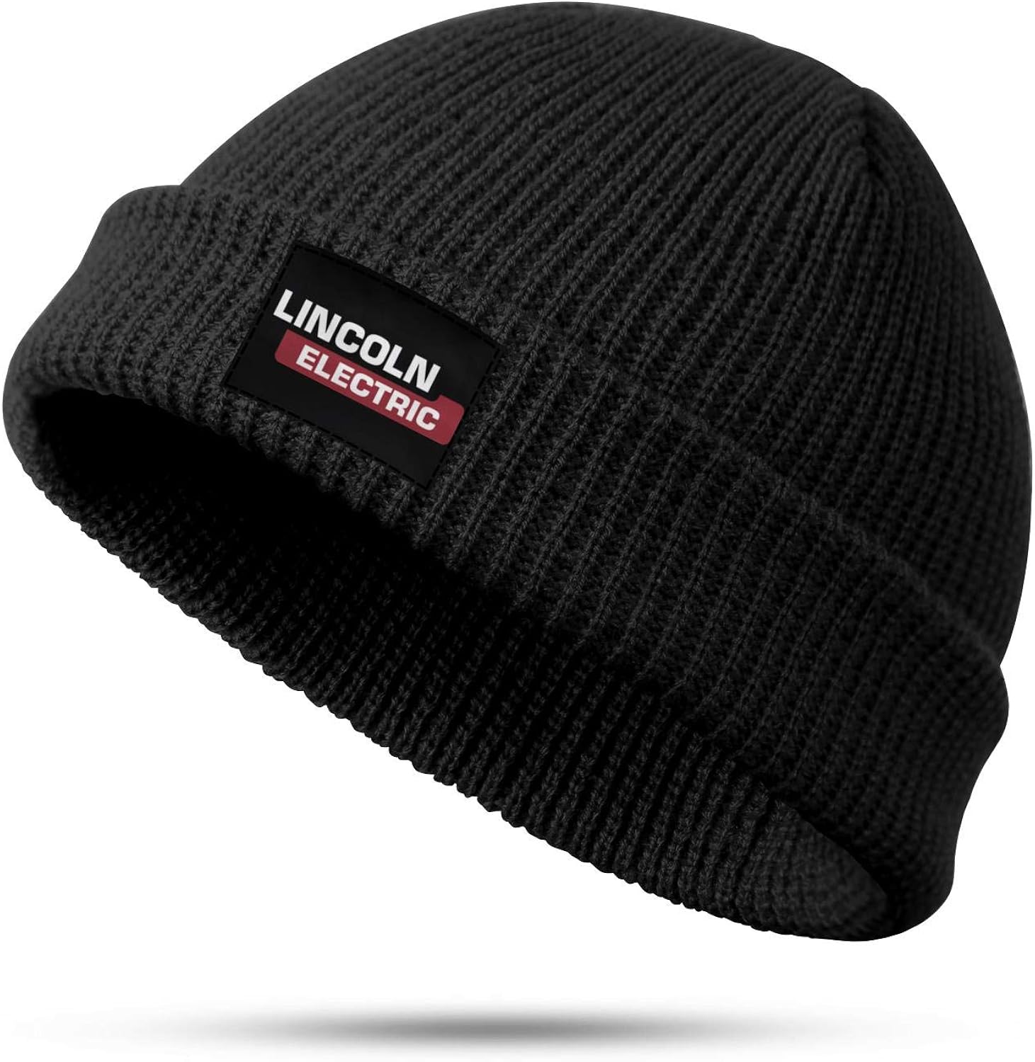 Knitted Hat LincolnCarsLogo Winter Fisher Caps Stylish Black Beanie