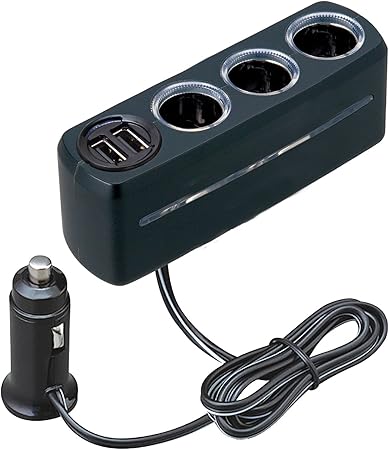 Amazon セイワ Seiwa シガーソケット増設分配器 イルミソケット4 ソケット3連 2usb F285 コードタイプ ソケット分配器 車 バイク