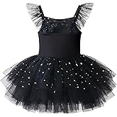 Tutu.kk Toddler Girls Ballet Leotards Ruffle Sleeveless Sequin Tutu Dress Bowknot Ballerina Outfit Dance for Girls