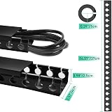 REFLYING 5 Pieces Cable Trunkings Concealer Kit 1.85M Open Slot Raceway Black view 3