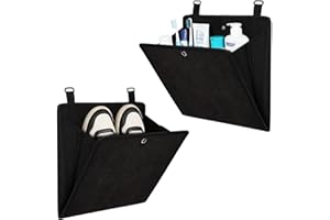 coldpa RV Wall Storage Organizer - Black Hanging Canvas Caddy, Space Saver for RV, Dorm, Bathroom & Closet, No Tools Needed, 