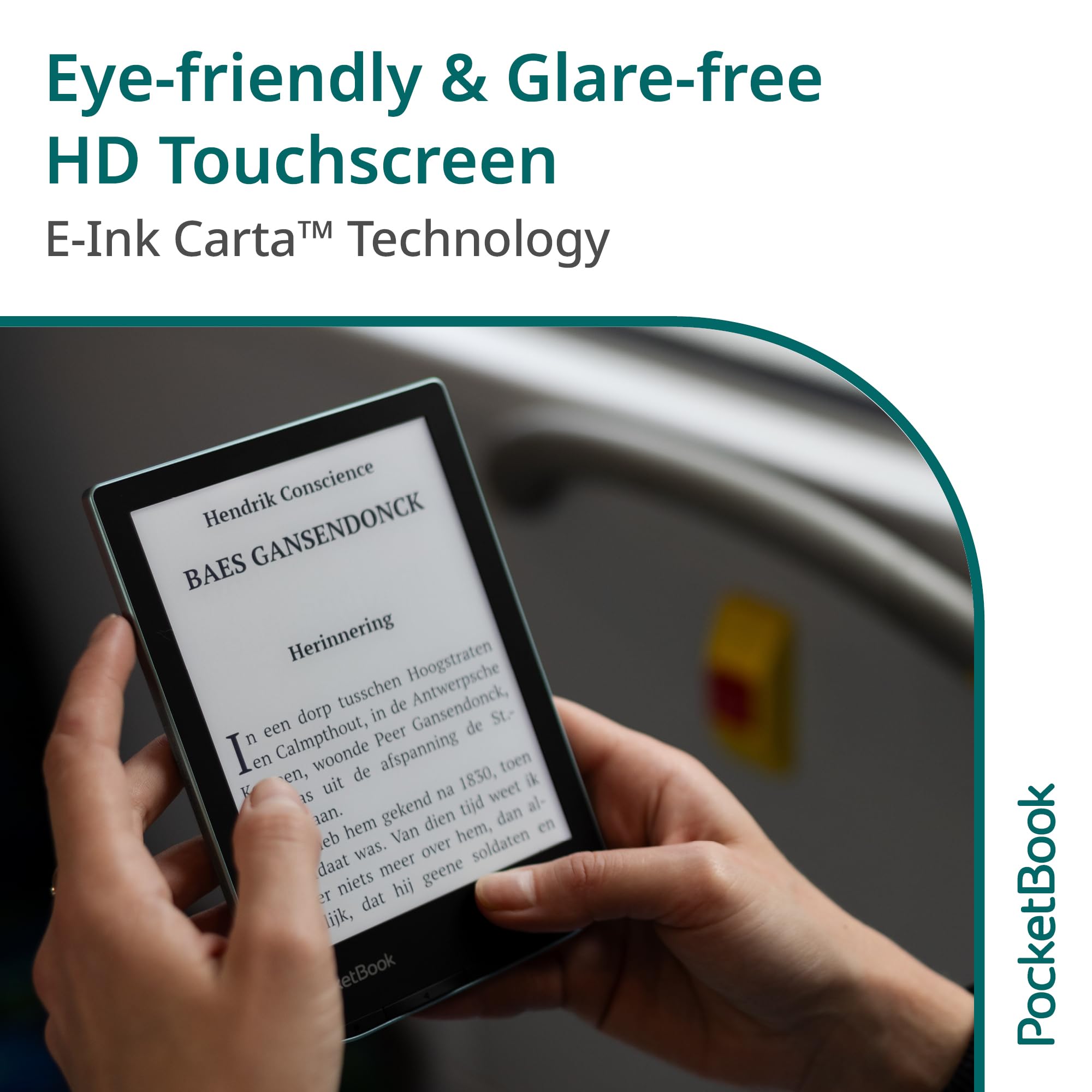 PocketBook Verse E-Readers | Eye-Friendly 6'' E-Ink Carta™ HD Touchscreen | Adjustable SMARTlight | Up to 1 Month of Battery Life | WiFi & Memory Card Slot | E-Book Reader in Misty Grey