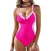 Blooming Jelly Women's One Piece Swimsuit Tummy Control Bathing Suit Slimming Color Block Swim Suits 2025