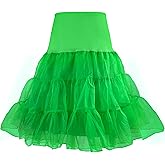 Stpraintol 1950s Women's Vintage Petticoat Knee-Length Tulle Skirt Crinoline Half Slip.