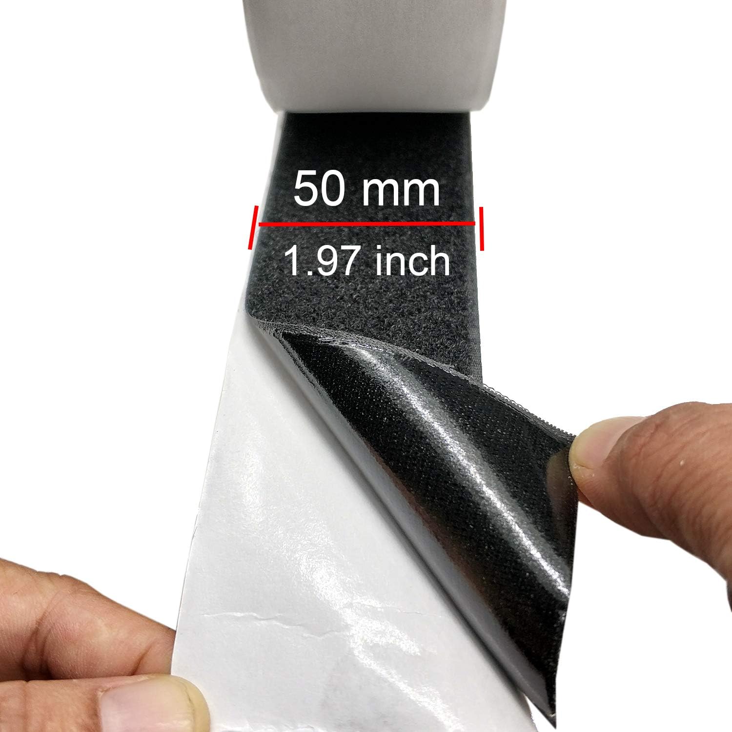 Eroilor 25 Meter (82 ft) Long 50mm (2 inch) Width Hook and Loop Tape Self-Adhesive Tape - Black - Image 4