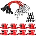 Set of 8 UF413 Square Ignition Coils with 8mm 748UU Spark Plug Wires, Compatible with Chevy Silverado 1500 GMC Pontiac G8 Grand Prix H3 Tahoe Yukon,Replacement for UF413 D510C 5C1554