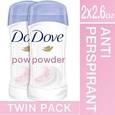 Dove Antiperspirant Deodorant, Powder, Twin Pack (4 Count of 2.6 Ounce Each), 10.4 Ounce