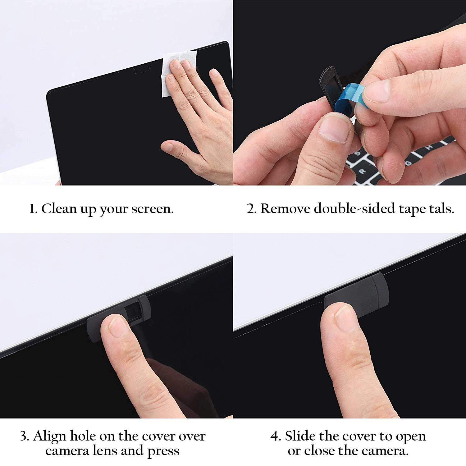 Webcam Cover-Laptop Camera Cover,Webcam Cover Slide,Large Design Strong Stickability Laptop Webcam Cover for Phone Laptops Mac Books PCs Tablets Smartphones Covers Your Camera for Privacy Security -3