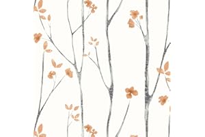 Timeet Floral Wallpaper Peel and Stick Wallpaper Boho 16.14"x393.7" Flower Wallpaper Tree Contact Paper Self Adhesive Removable Wallpaper for Walls Covering Vinyl Roll