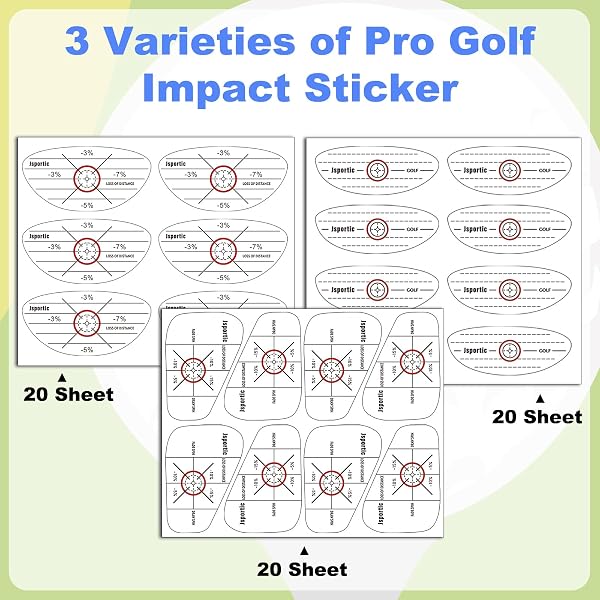 JSPORTIC GOLF IMPACT TAPE CLEAR GOLF CLUB STICKERS FOR ACCURATE BALL STRIKING STICKY GOLF PRO CLUB SWEET SPOT ANALYSIS IMPROVES SKILLS QUALITY TRAINING AID FOR GOLF BEGINNERS AND FANS 440 PACK