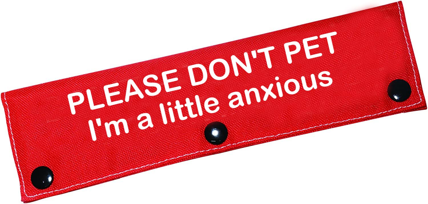 Funny Dog Leash Sleeve Please Don't Pet I'm a Little Anxious Pet Leash Wrap Wrap Alert Hanging ID Patch Tag(Little Anxious-Sleeve)