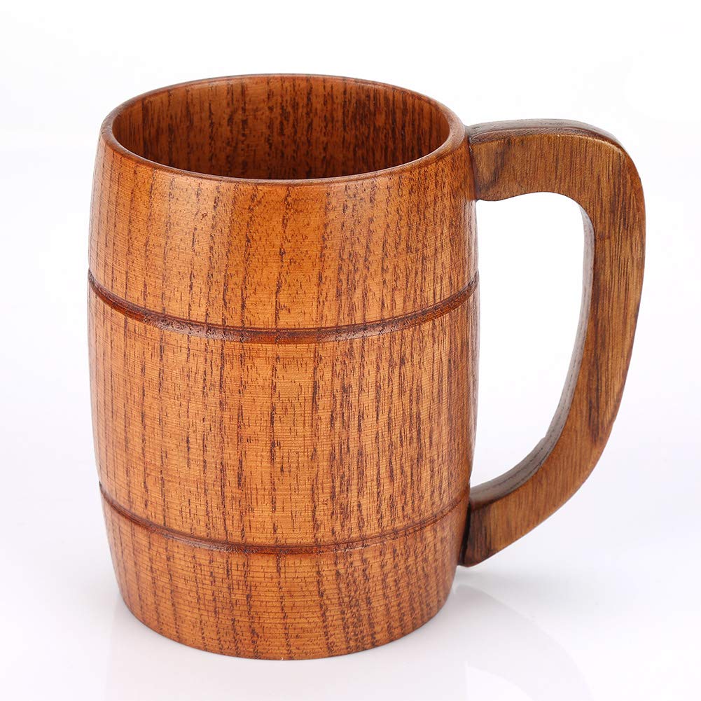 Handmade Wooden Barrel Shaped Beer Mug, Classical Wooden Drinking Cup, Natural Eco-Friendly