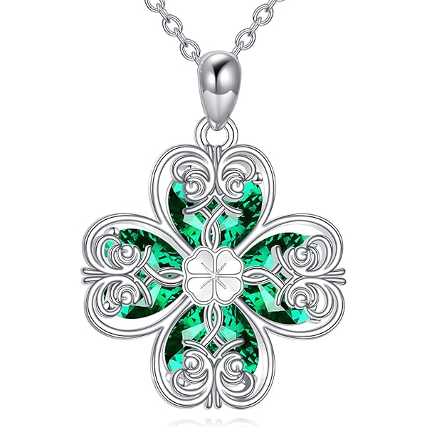 ONEFINITY - Collar De Trébol De Plata De Ley S925, Collar De