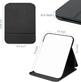 OWLKELA Portable Folding Mirror 16x11cm Black PU Leather Travel Vanity view 2