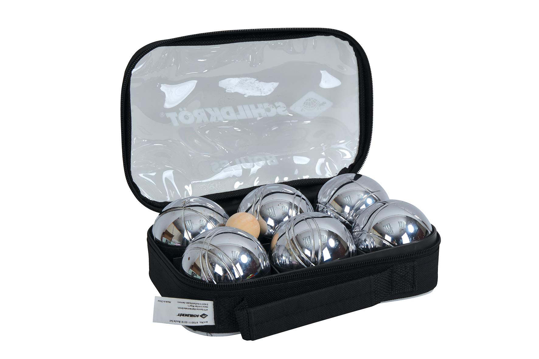 Schildkröt Boccia, Petanque Set, 2x 3 Steel Balls, 1x Target Ball incl. Distance Meter, in a Resealable Carrying Bag, 970008